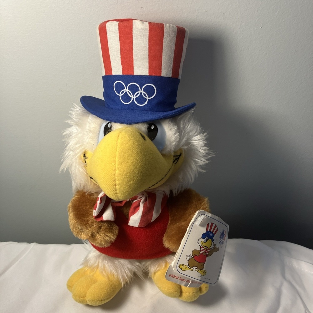 1984 LA Olympic Games Sam the Eagle Official Mascot Plush With Tags Applause 11"